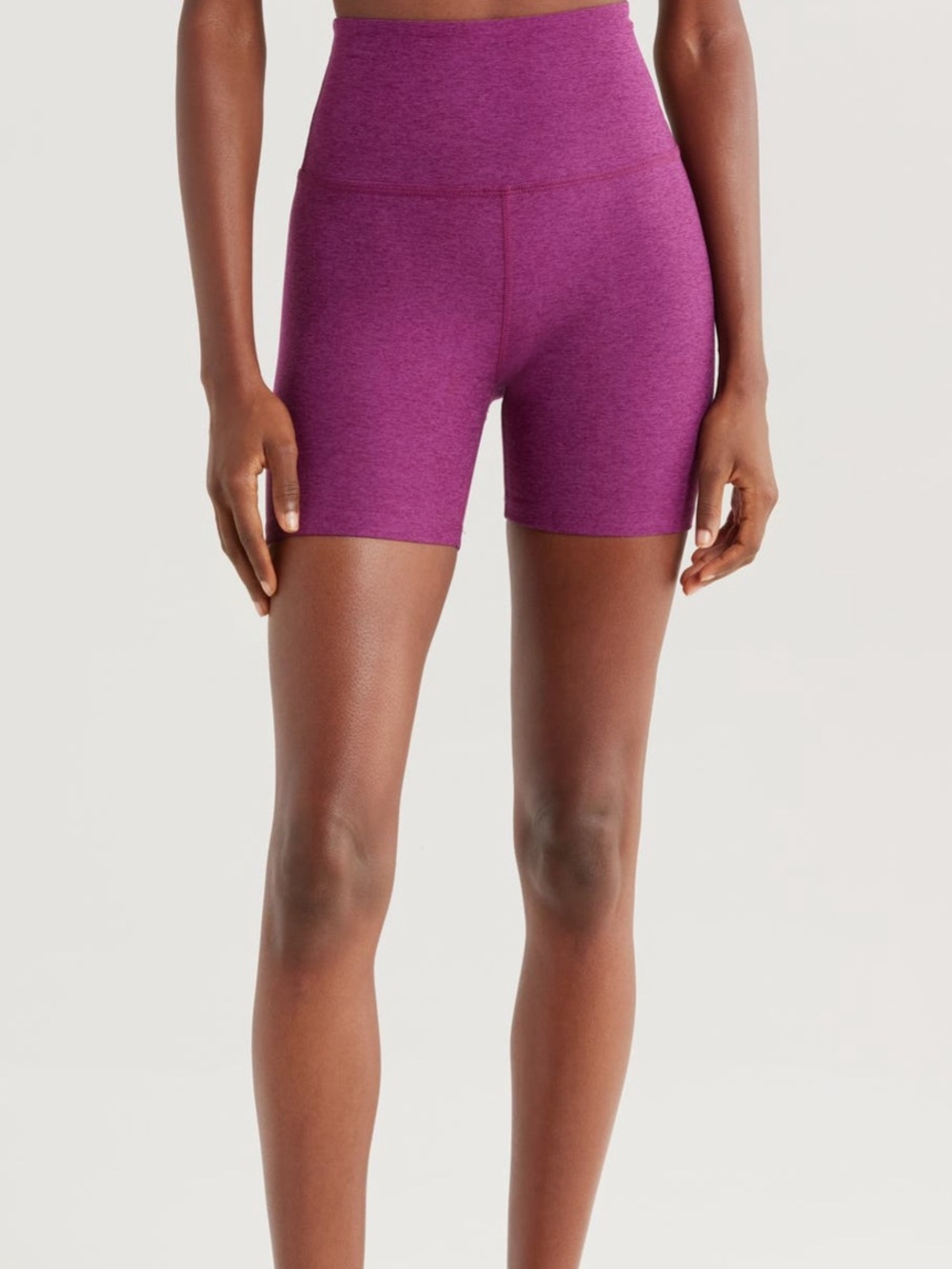 Beyond Yoga Keep Pace Space Dye Bike Shorts Aubergine Beet Size Small NWT